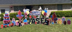 Spiderman yard card Happy Birthday